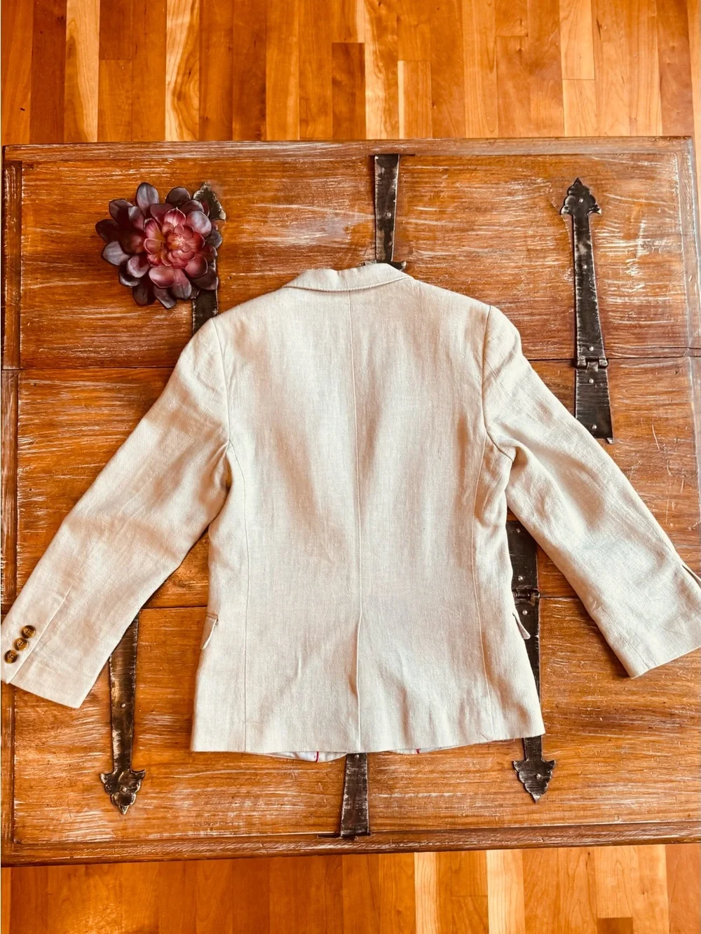 Kids Linen Sand Stretchy Mod Suit - Blazer and Trousers Set - Classic Neutral